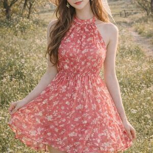 Women's White and Pink Dress/fairycore/cottagecore/boho